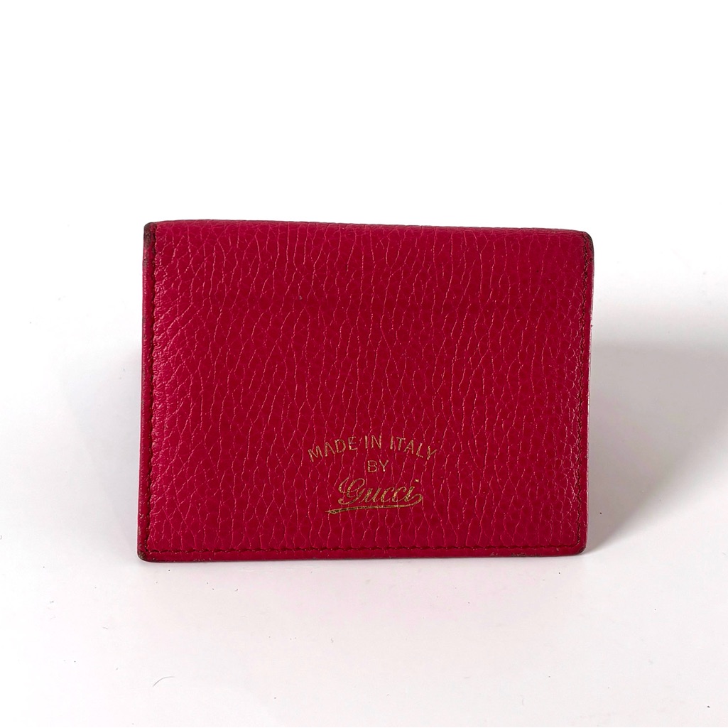 Vintage Gucci Pink Leather Wallet Card Holder